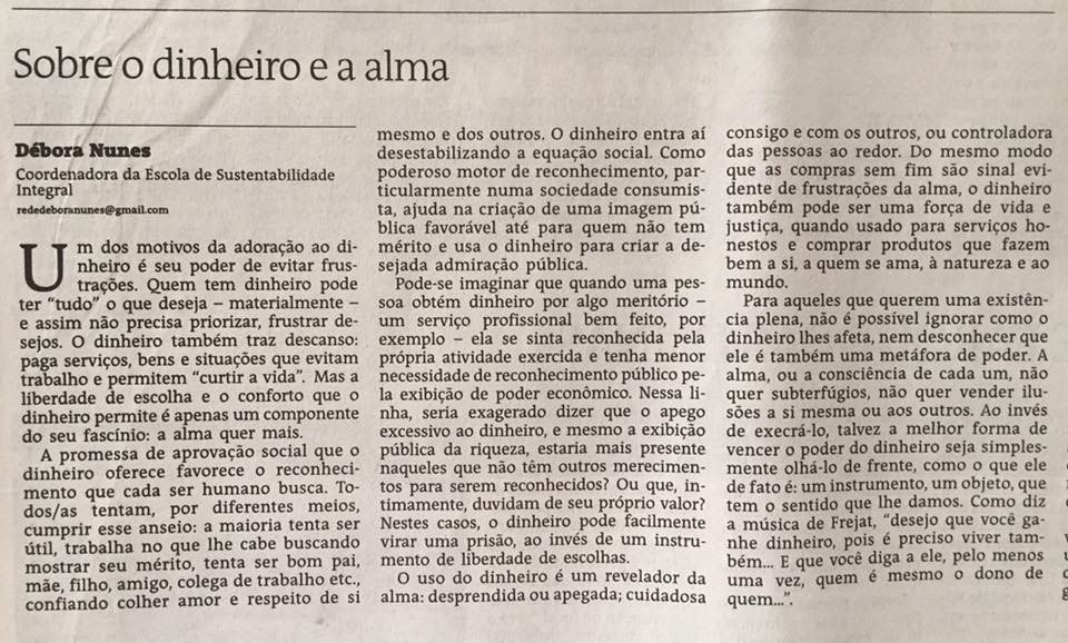 Sobre o dinheiro e a alma