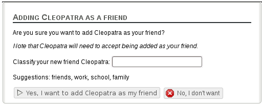 Confirmation when adding a friend Confirmation when adding a friend
