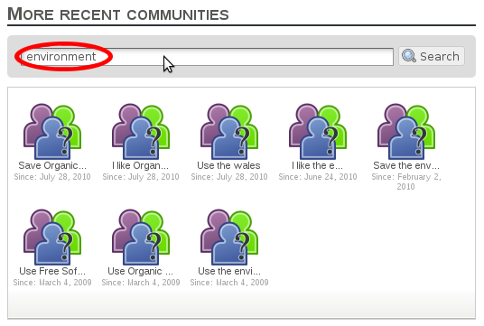 More recent communities search field More recent communities search field