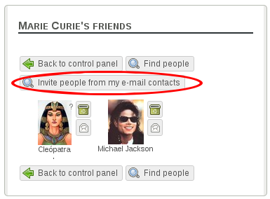 User's friends list
