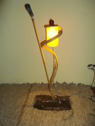 Lum bambu laminado acrilico display