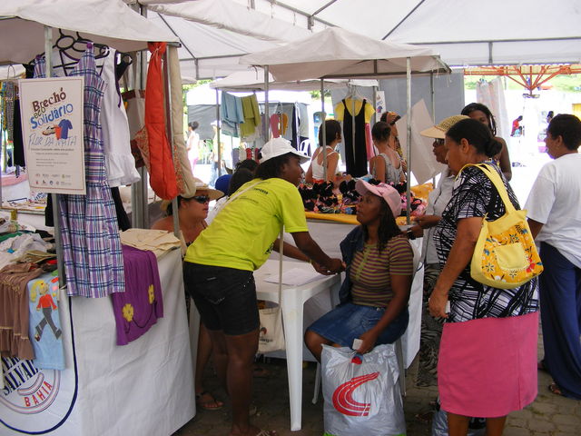 Feira de economia solidária display