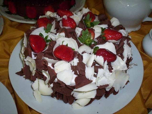 Bolo mesclado com chocolate display