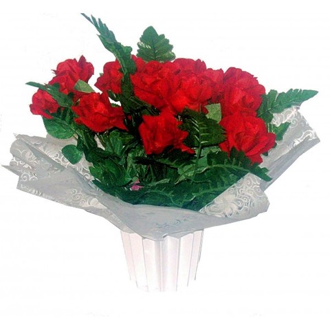 Vaso de rosa em veludo display