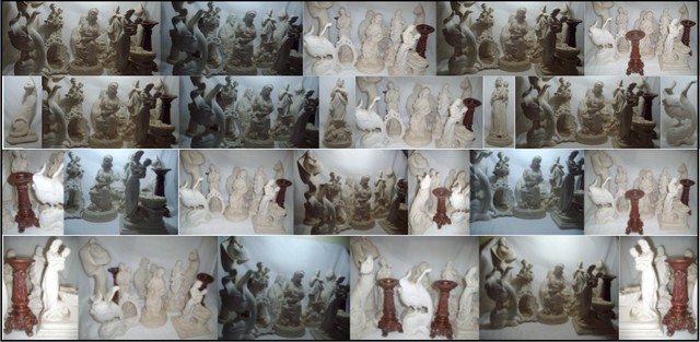 Peças em marmorit 1d display