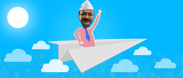 Kejriwal flying display