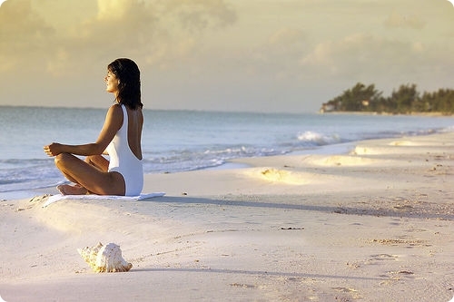 Mulher meditar display